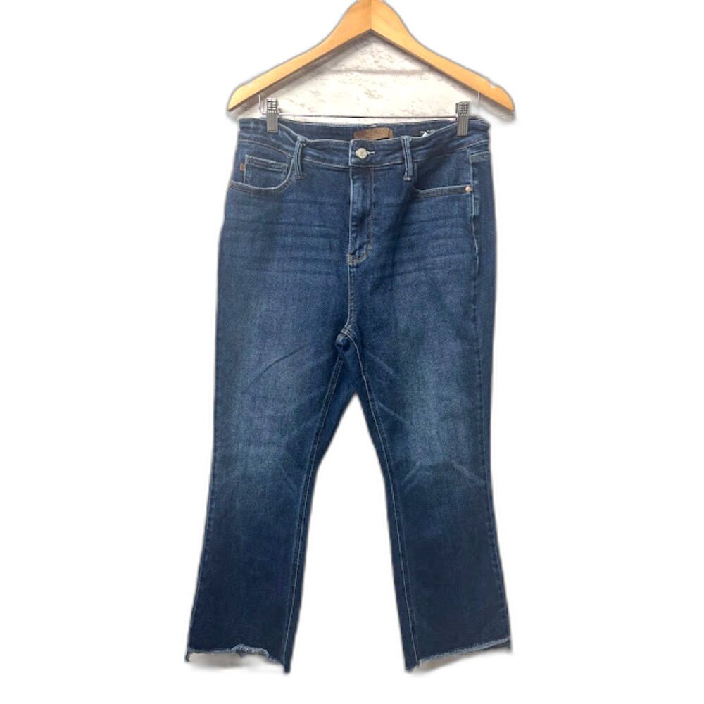 Judy Blue Jeans Kick Flare Boot Cut Dark Wash Blue Size 15/32 Ankle Stretch